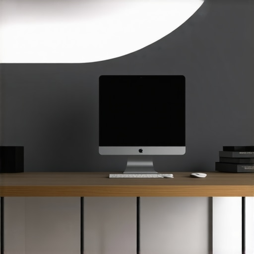 Futuristic home office with adaptive lighting and circadian rhythm support