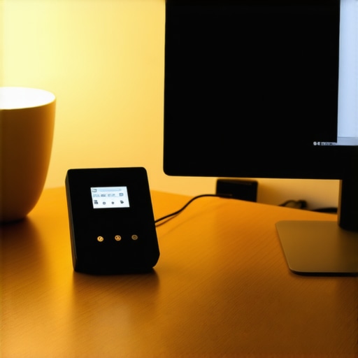 A workspace scene showing tools for lighting maintenance including lux meter and LED fixtures