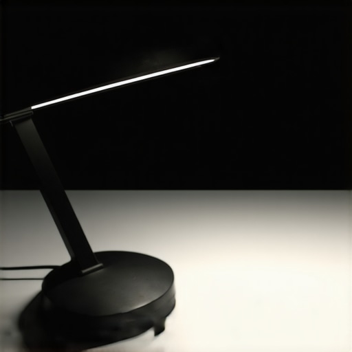Modern LED desk lamp with adjustable settings illuminating a workspace