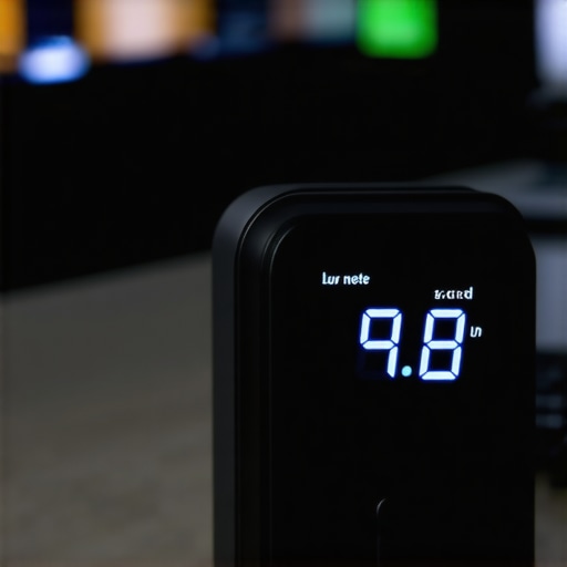 Lux Meter for Workspace Lighting Person using a lux meter to measure desk lighting brightness